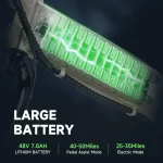 isinwheel U5-W Electric Bike Adult 500W, 20MPH, Max Range 45+ Mile E Bike, 20" Folding Bikes, 48V Removable Battery Electric Bicycle - Image 7
