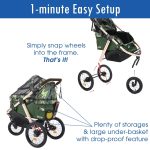 Jogging Sports Stroller with Comfort Rubber Wheels/Zipper-Less Entry/1-Hand Quick Fold/Aluminum Frame for Small/Medium Dogs, Cats and Pets (Green Camo) - Image 13